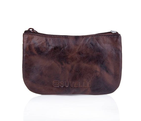 Suvelle Mens Genuine Leather Facile Squeeze Coin Pouch Change Purse Holder Wallet WS616