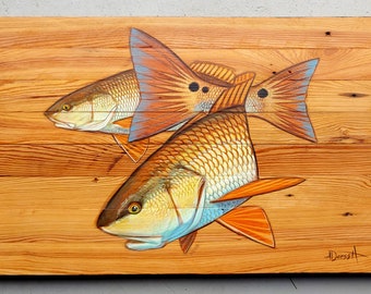 Redfish painting giclee canvas print