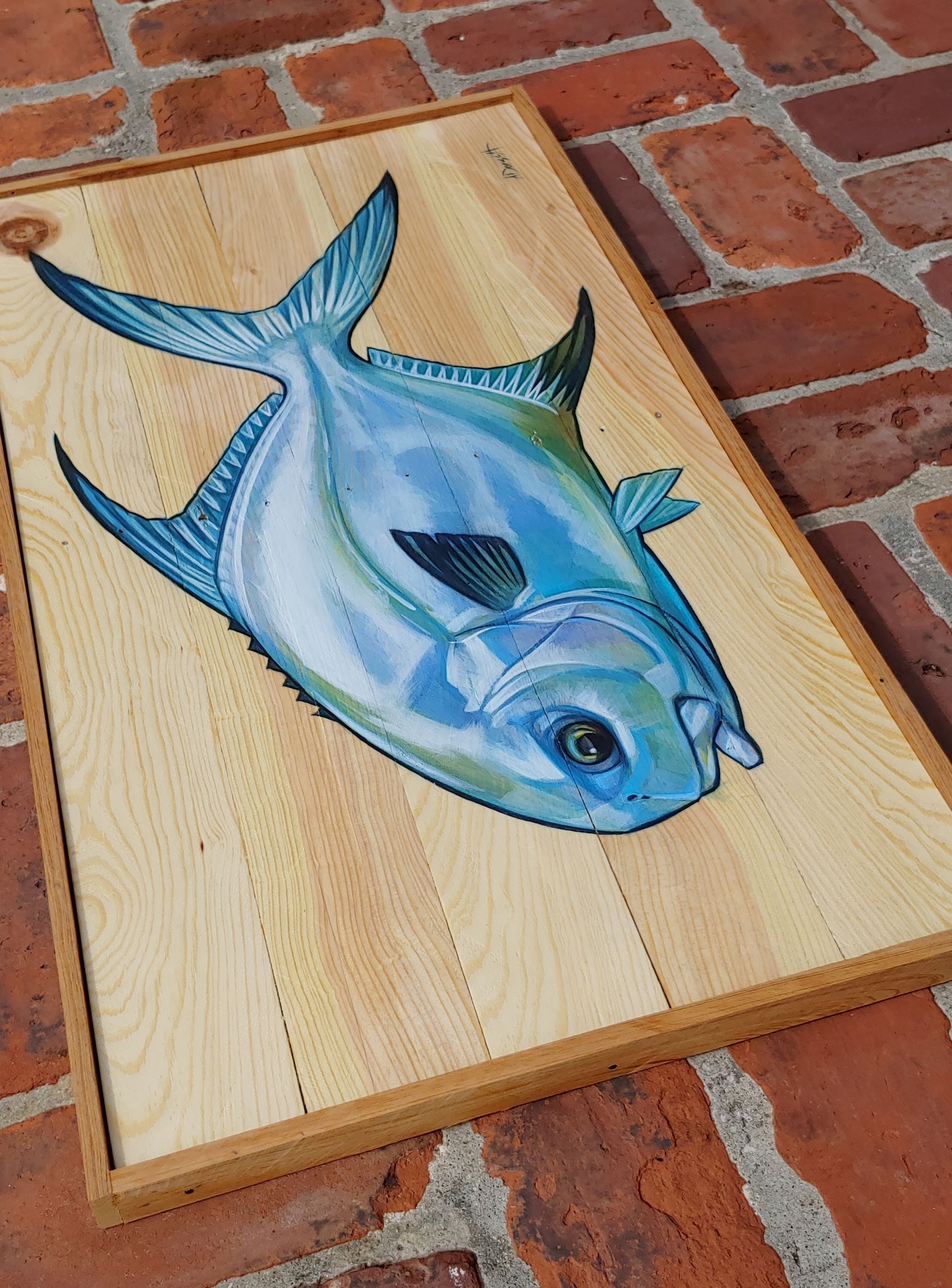 Original Painting of a Permit on Wood Panel Giclee Canvas Print Etsy UK