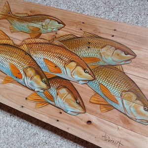 Redfish painting giclee canvas print