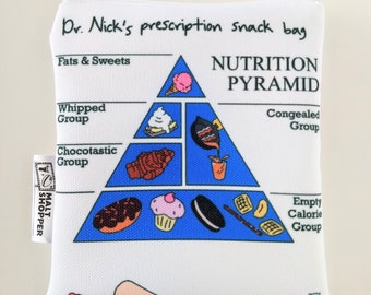 The Simpsons Reusable Snack Bag Zipper Pouch - Dr. Nick's Nutrition Pyramid Prescription Snack Bag