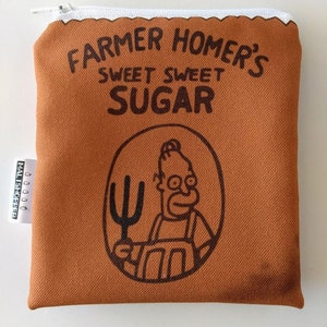 The Simpsons Reusable Snack Bag - Homer Simpson - Farmer Homer's Sweet Sweet Sugar - Eco-Friendly Bag Geek Gift