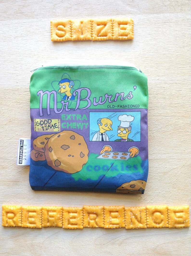 The Simpsons Reusable Snack Bag Mr. Burns Cookies Eco-Friendly Bag Geek Gift image 2