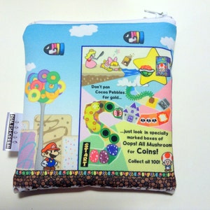 Super Mario Reusable Snack Bag Zipper Pouch - Paper Mario & Cereal - Eco-Friendly Bag Geek Gift