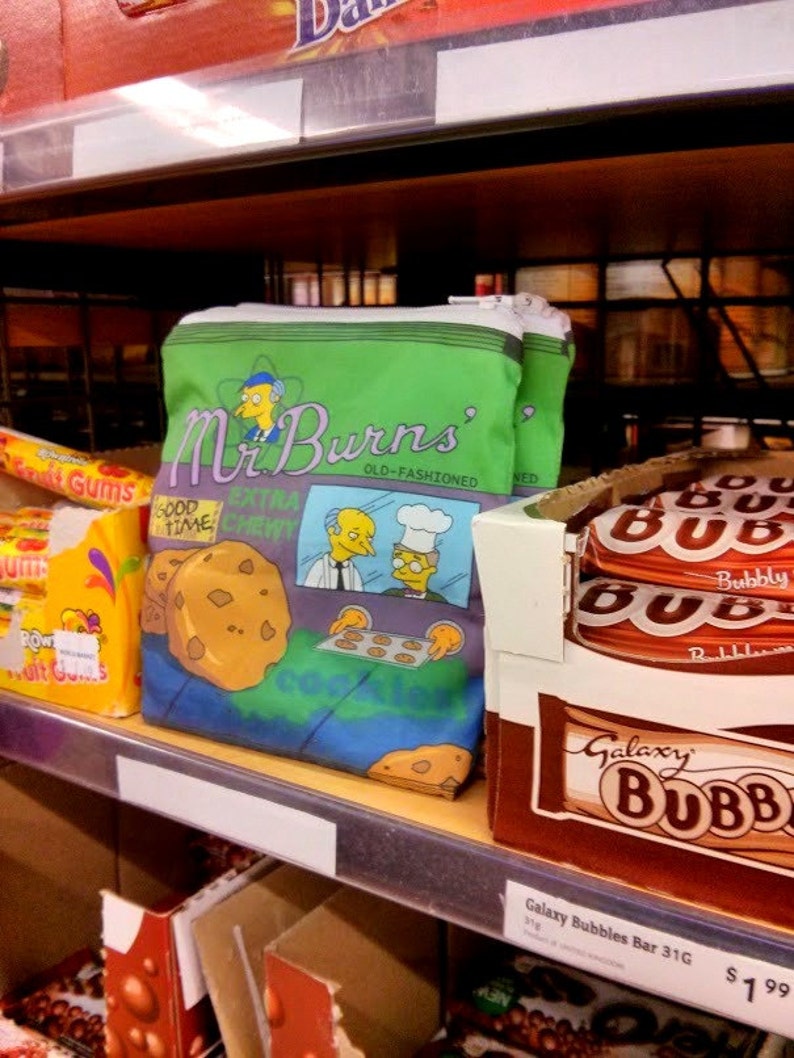 The Simpsons Reusable Snack Bag Mr. Burns Cookies Eco-Friendly Bag Geek Gift image 3