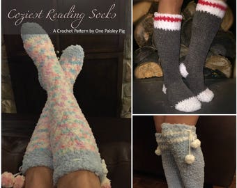 Coziest Reading Socks - Instant Download PDF CROCHET PATTERN