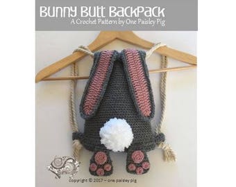 Bunny Butt Backpack - Instant Download PDF CROCHET PATTERN