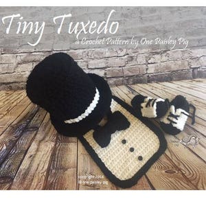 Tiny Tuxedo for Baby - 3 Piece PDF CROCHET PATTERN