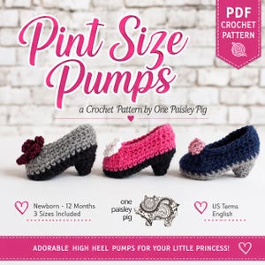 Baby High Heels / Pint Size Pumps - Baby Booties - PDF CROCHET PATTERN