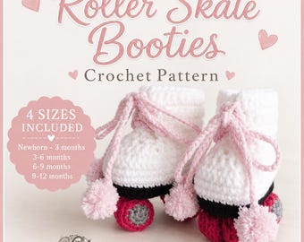 Roller Skate Baby Booties - PDF CROCHET PATTERN