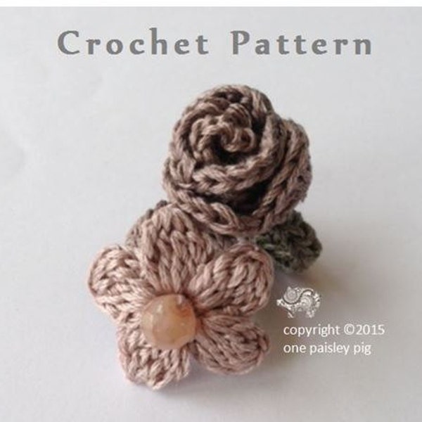 Crochet Flower Rings - Daisy & Rose - PDF CROCHET PATTERN