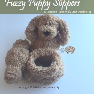 Fuzzy Puppy Slippers PDF CROCHET PATTERN image 4