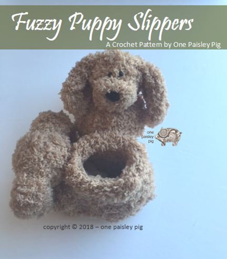 Fuzzy Puppy Slippers PDF CROCHET PATTERN image 4