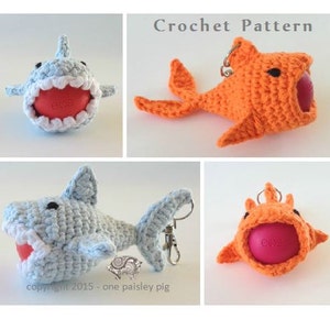 EOS Lip Balm Holders - CROCHET PATTERNS - Sharky & The Killer Koi - Shark Week