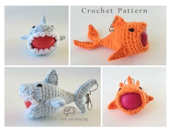 EOS Lip Balm Holders - CROCHET PATTERNS - Sharky & The Killer Koi - Shark Week