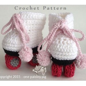 Roller Skate Baby Booties PDF CROCHET PATTERN image 2