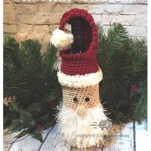 CROCHET PATTERN Santa Bottle Cover / Gift Bag image 4