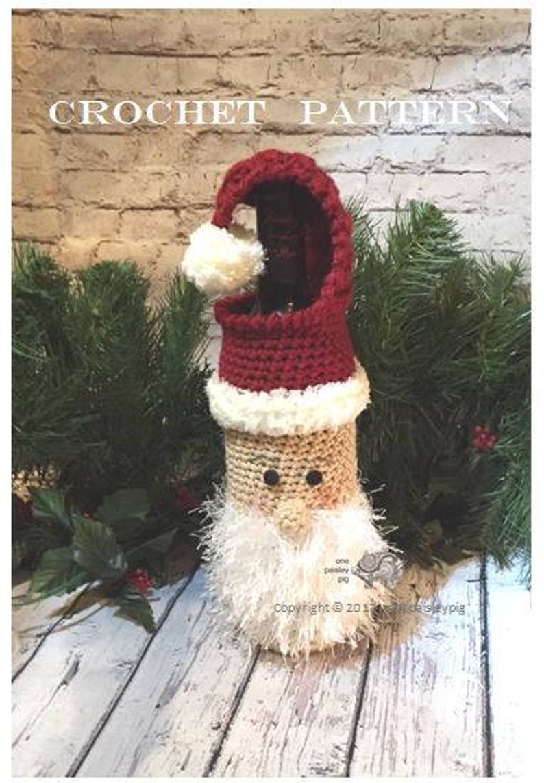 CROCHET PATTERN Santa Bottle Cover / Gift Bag image 4