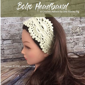 Boho Crochet Headband Pattern Instant Download PDF CROCHET PATTERN image 2
