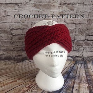 Knit Look Infinity Headband/Ear Warmer Adult & Child Sizes- Instant Download PDF CROCHET PATTERN