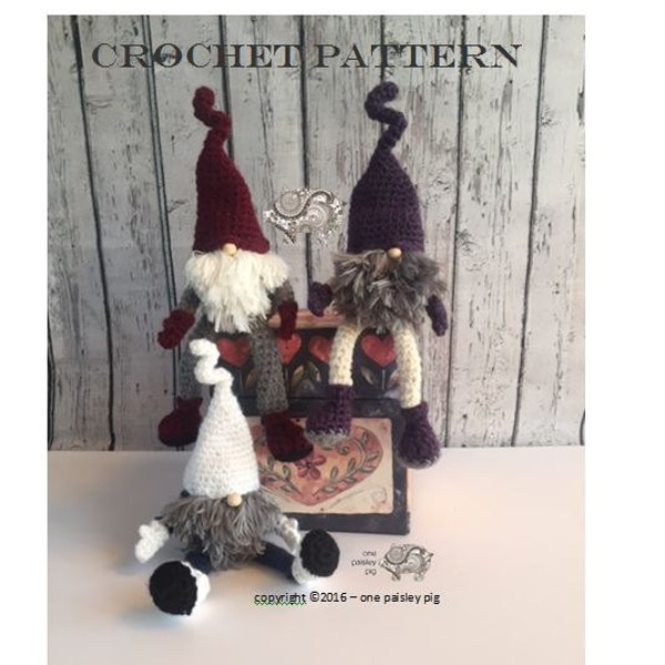 CROCHET PATTERN - Scandinavian Christmas Gnome, Tomte, Nisse 11" Doll