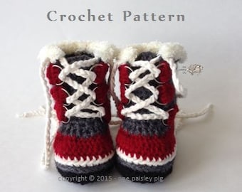 Baby & Adult Sizes - Expedition Winter Boots - PDF CROCHET PATTERN