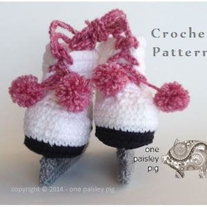 Crochet Figure Skates (Includes Hockey & Figure Skates) Baby Booties - PDF CROCHET PATTERN