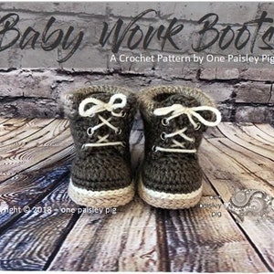 Baby Work Boots PDF CROCHET PATTERN image 5