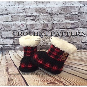 Aspen Winter Booties - Plaid Booties -  PDF CROCHET PATTERN