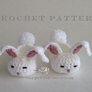 Sleepy Bunny Baby Slippers - PDF CROCHET PATTERN