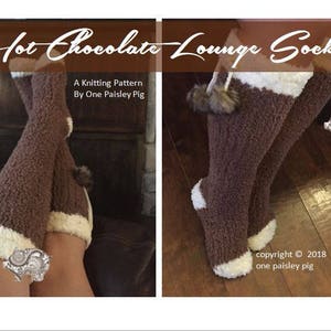 Hot Chocolate Lounge Socks - Instant Download PDF KNITTING PATTERN