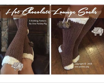 Hot Chocolate Lounge Socks - Instant Download PDF KNITTING PATTERN