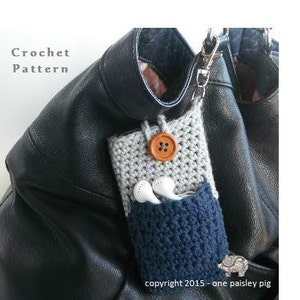 Cell Phone Holder with Ear Bud Pocket Instant Download CROCHET PATTERN image 1