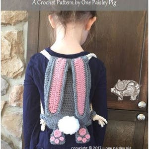 Bunny Butt Backpack Instant Download PDF CROCHET PATTERN image 4