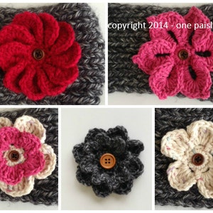 Crochet Button On Flower Collection - PDF CROCHET PATTERNS