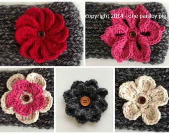 Crochet Button On Flower Collection - PDF CROCHET PATTERNS