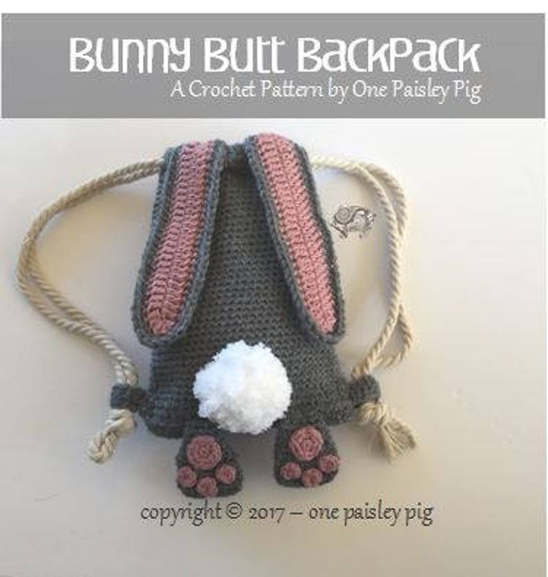 Bunny Butt Backpack Instant Download PDF CROCHET PATTERN image 3