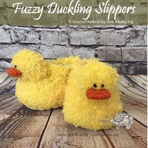 Fuzzy Duckling Slippers PDF CROCHET PATTERN image 3