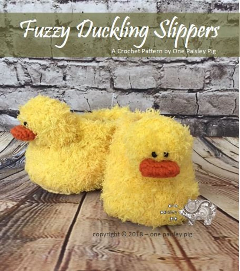 Fuzzy Duckling Slippers PDF CROCHET PATTERN image 3