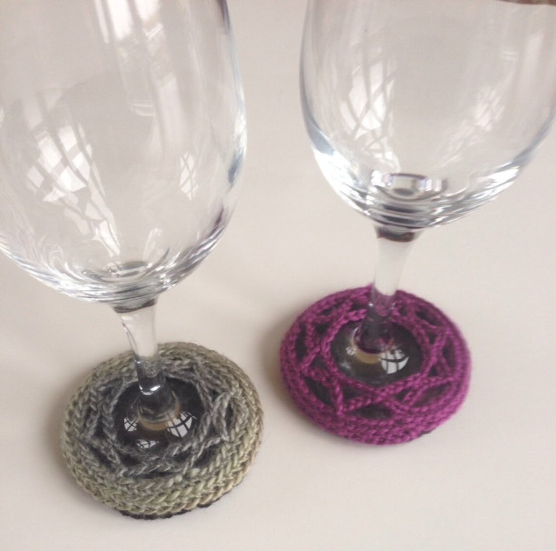 Crochet Wine Glass Coasters 4 Different Designs PDF Etsy