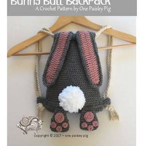 Bunny Butt Backpack Instant Download PDF CROCHET PATTERN image 2