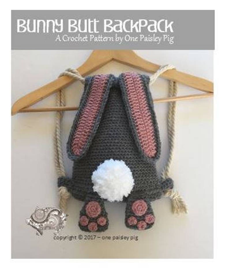 Bunny Butt Backpack Instant Download PDF CROCHET PATTERN image 2