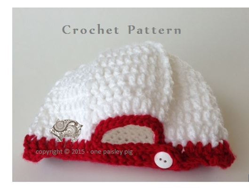 Baby's First Baseball Uniform / Photo Prop 5 piece PDF CROCHET PATTERN in 3 sizes image 2