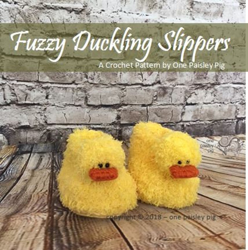 Fuzzy Duckling Slippers PDF CROCHET PATTERN image 2