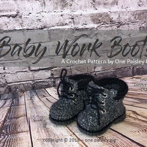 Baby Work Boots PDF CROCHET PATTERN image 3