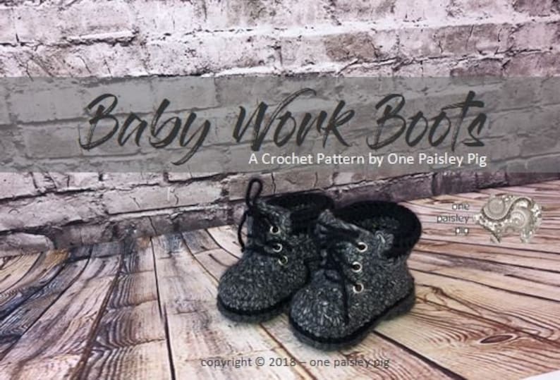 Baby Work Boots PDF CROCHET PATTERN image 3