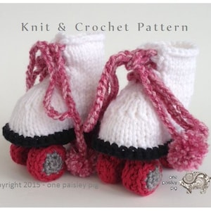 Knit Roller Skate Baby Booties - KNIT-CROCHET PATTERN