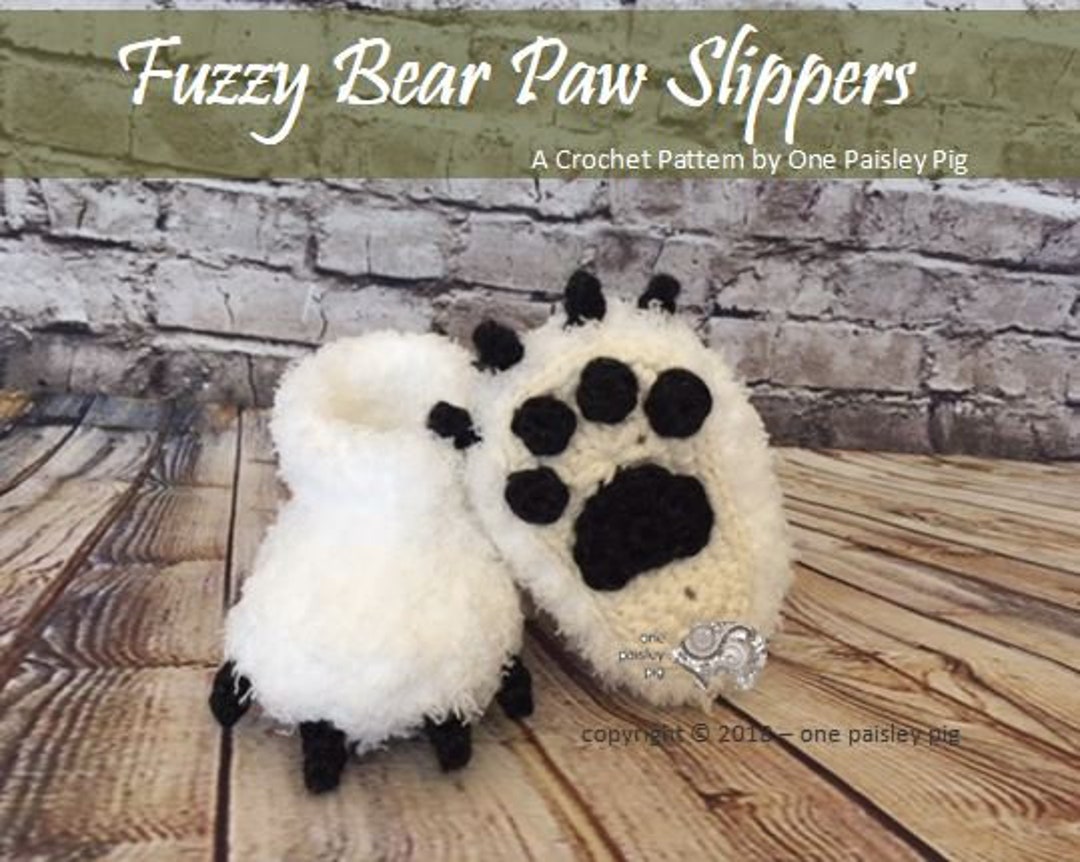 Fuzzy Bear Slippers PDF CROCHET - Etsy