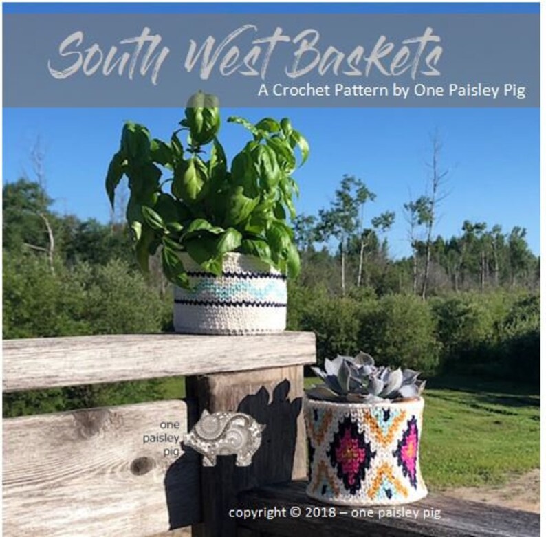 Pattern for South West Basket Set Instant Download PDF CROCHET PATTERN image 6