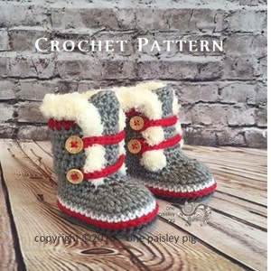 Work Sock Winter Booties PDF CROCHET PATTERN image 3